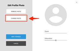 A screenshot of the Crowdstreet "Edit Profile Photo" page, indicating the "Change Photo" button.